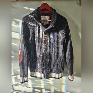 Roots Knit Cardigan cabin shawl